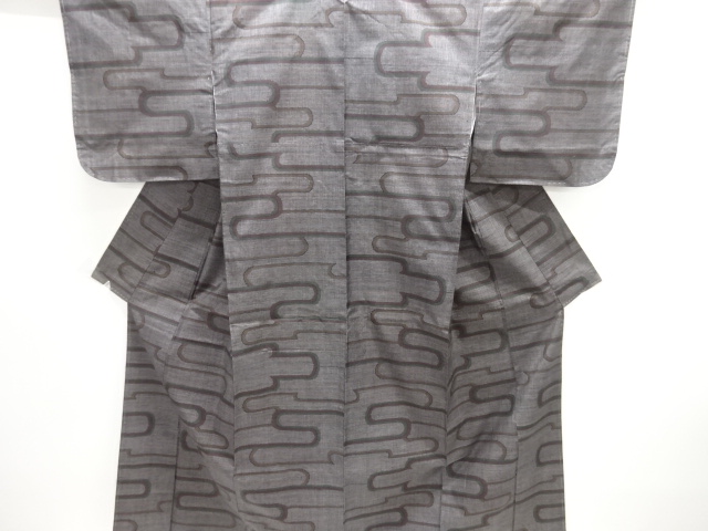 JAPANESE KIMONO / UNUSED / SILK / DORO OSHIMA TSUMUGI / WOVEN EGASUMI PATTERN